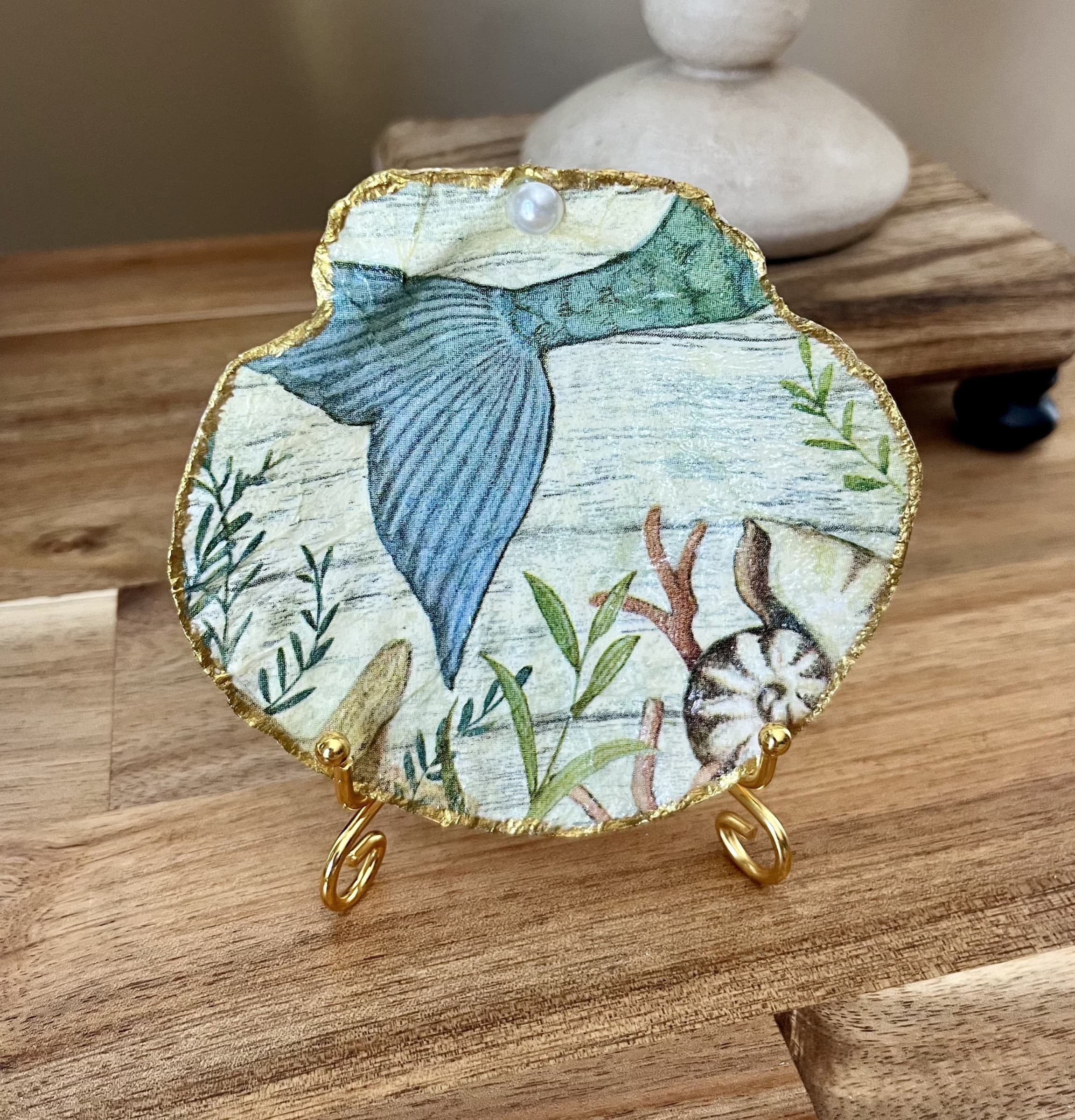 Mermaid Tail Scallop Shell